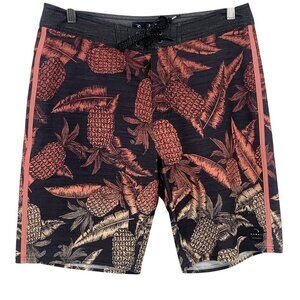 Rip Curl Mirage Ultimate Stretch Boardshorts 32 Pineapple Red Black EUC